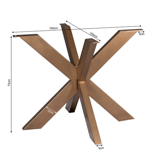 Eettafel Tafelpoten Brons Metaal 70 cm STF 70x70x73 cm STF-0015-Eettafels-Starfurn