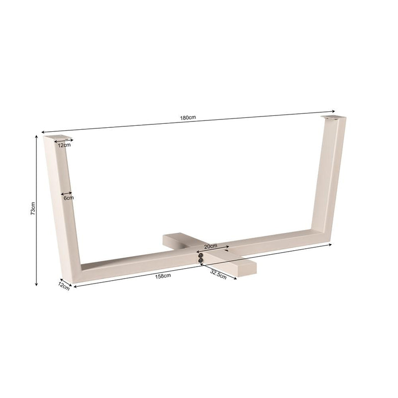 Eettafel Tafelpoten Zand Metaal 180x80 cm-Eettafels-Starfurn