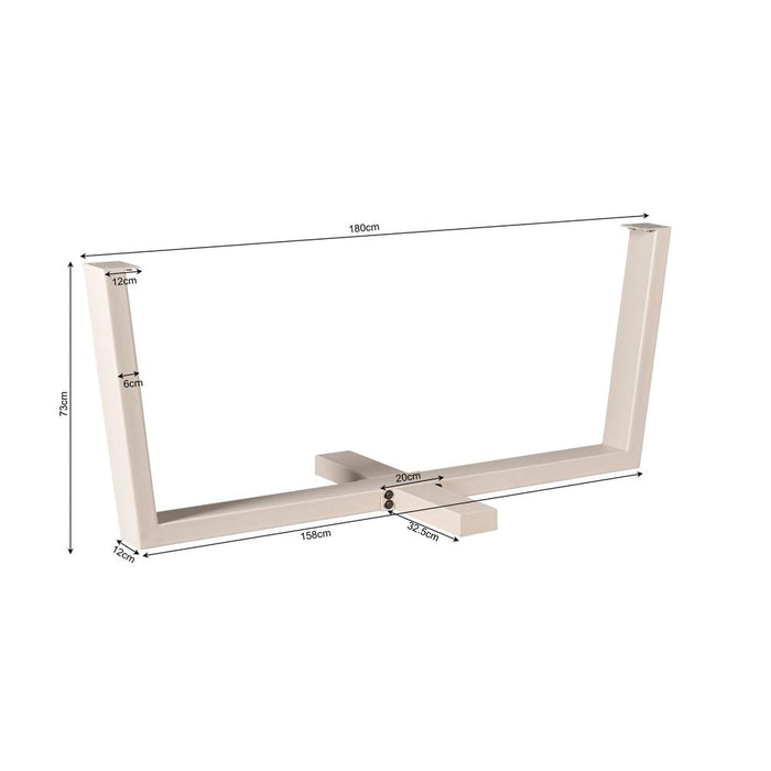 Eettafel Tafelpoten Zand Metaal 180x80 cm-Eettafels-Starfurn