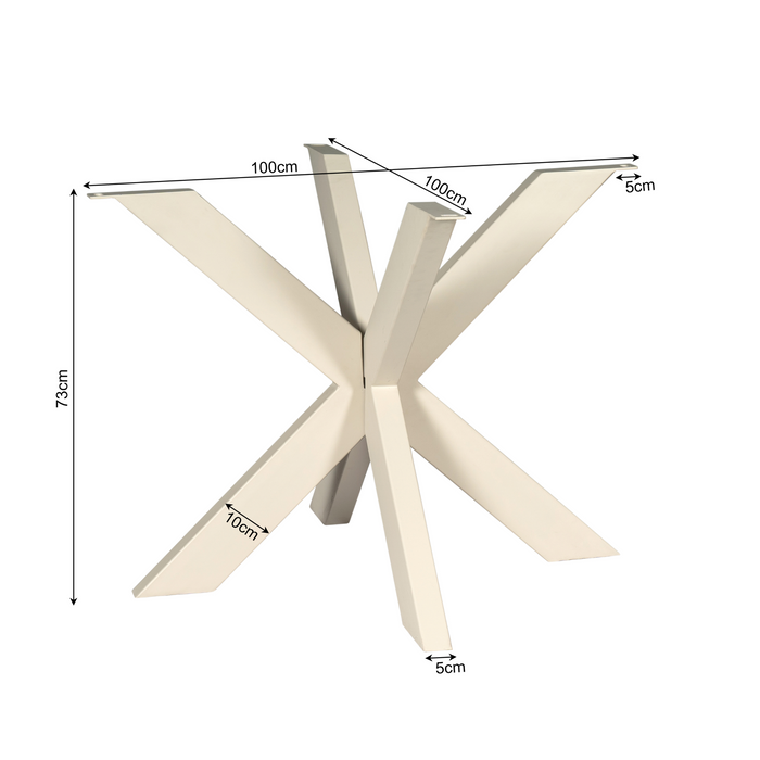 Eettafel Tafelpoten Zand Metaal 70 cm - STF-Eettafels-Starfurn