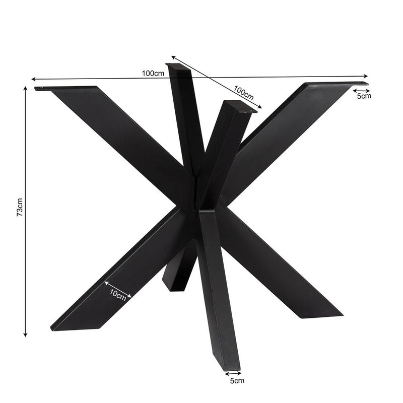 Eettafel Tafelpoten Zwart Metaal 70 cm STF 70x70x73 cm STF-0014-Eettafels-Starfurn