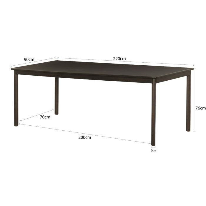 Eettafel Tobago Eikenhout fineer Bruin 220x90 cm-Eettafels-Livingfurn