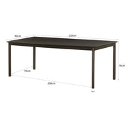 Eettafel Tobago Eikenhout fineer Bruin 220x90 cm-Eettafels-Livingfurn