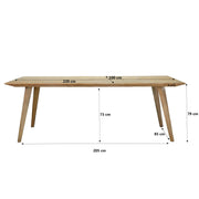 Eettafel Tomar Teakhout Naturel hout 220x100 cm-Eettafels-Livingfurn