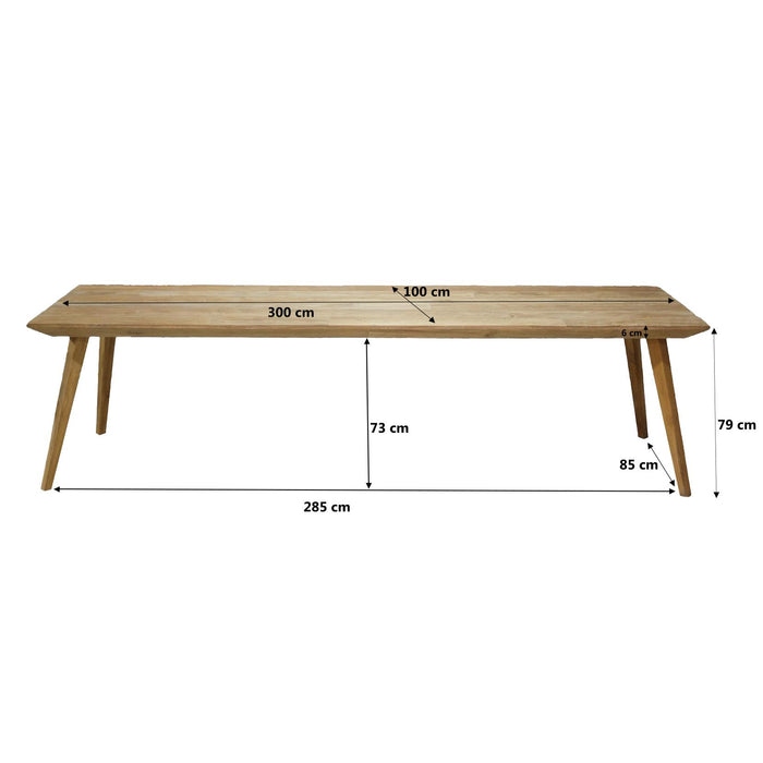 Eettafel Tomar Teakhout Naturel hout 300x100 cm-Eettafels-Livingfurn