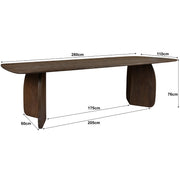 Eettafel Trevor Mangohout Naturel 280cm-Eettafels-Livingfurn