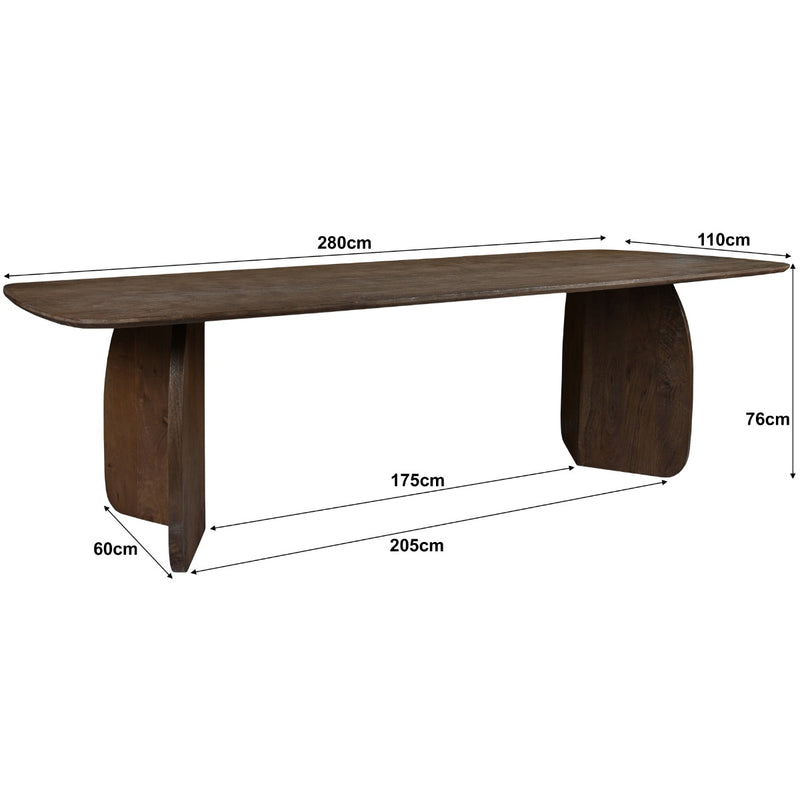 Eettafel Trevor Mangohout Naturel 280cm-Eettafels-Livingfurn
