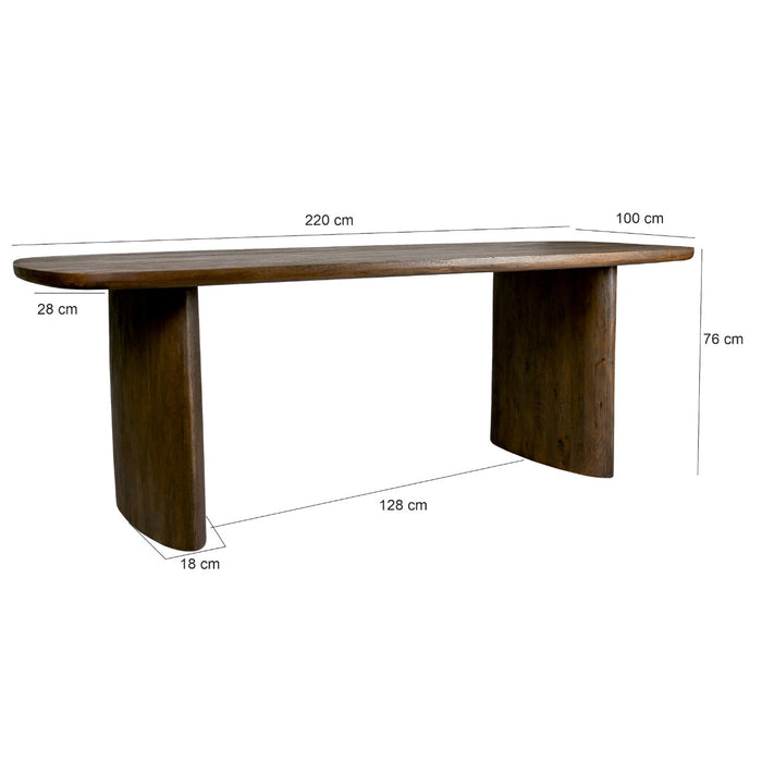 Eettafel Tyler Mangohout Bruin 220cm