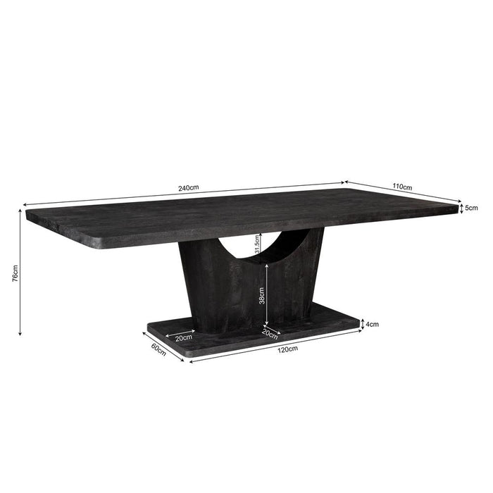 Eettafel Voco - 240 cm - Zwart-Eettafels-Starfurn