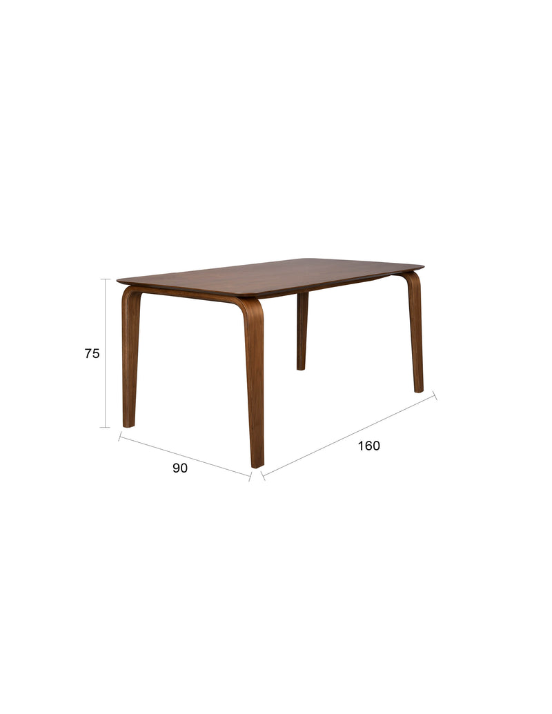 Eettafel Walden Walnut veneer Bruin 160x90 cm-Eettafels-Creating Home