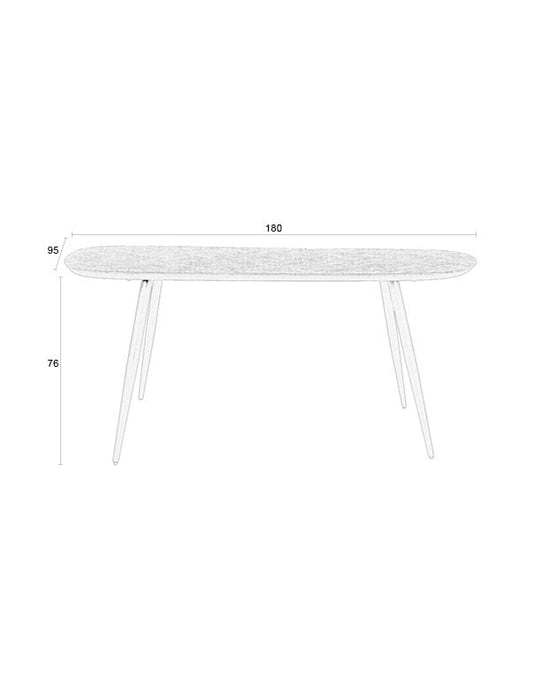 Eettafel Webster Rectangular Teak Hout Bruin 90x180 cm-Eettafels-Creating Home