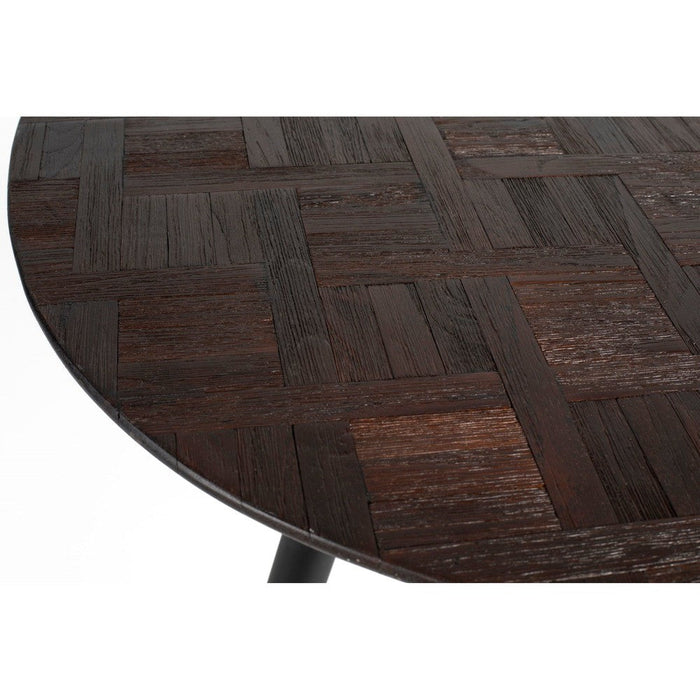 Eettafel Webster Rond Teak Hout Bruin 111x76 cm-Eettafels-Creating Home