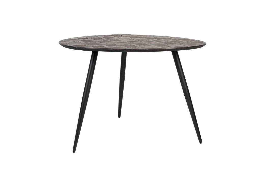 Eettafel Webster Rond Teak Hout Bruin 111x76 cm-Eettafels-Creating Home