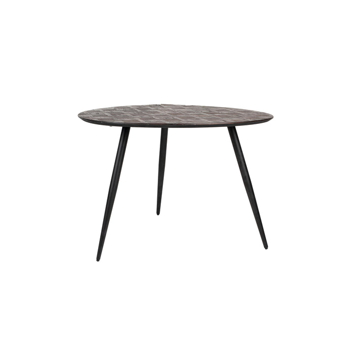 Eettafel Webster Rond Teak Hout Bruin 111x76 cm-Eettafels-Creating Home
