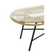 Eettafel Zwart Rotan Ovaal 50x90 cm-Eettafels-J-Line