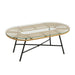 Eettafel Zwart Rotan Ovaal 50x90 cm-Eettafels-J-Line