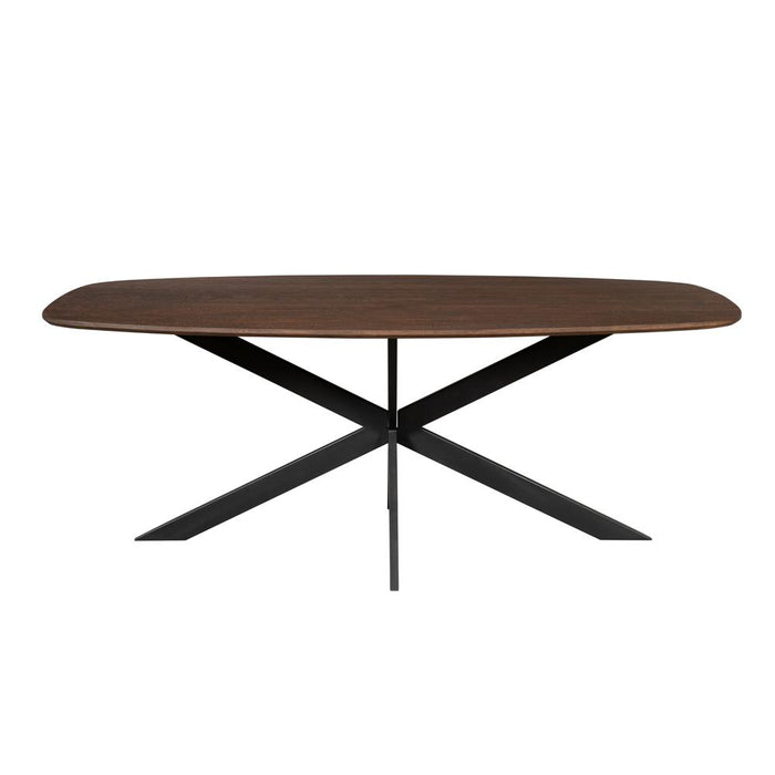 Eiken eettafel Ferris - Deens Ovaal 180 cm - Bruin-Eettafels-Starfurn