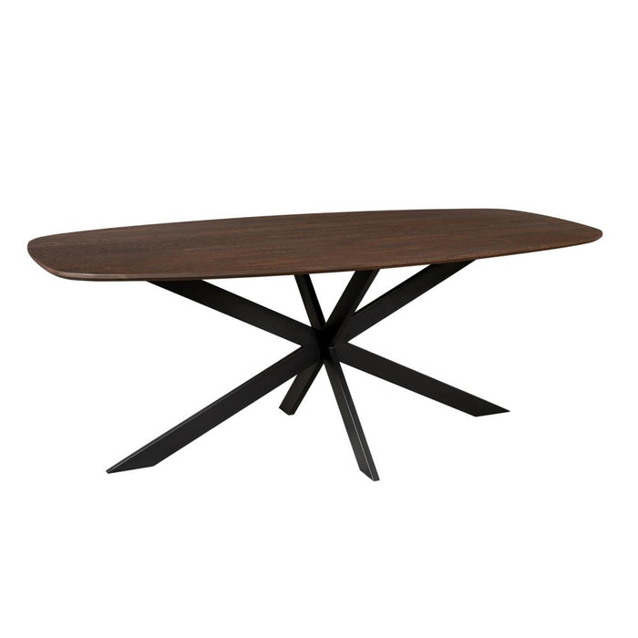 Eiken eettafel Ferris - Deens Ovaal 180 cm - Bruin-Eettafels-Starfurn