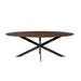 Eiken eettafel Ferris - Ovaal 180 cm - Bruin-Eettafels-Starfurn