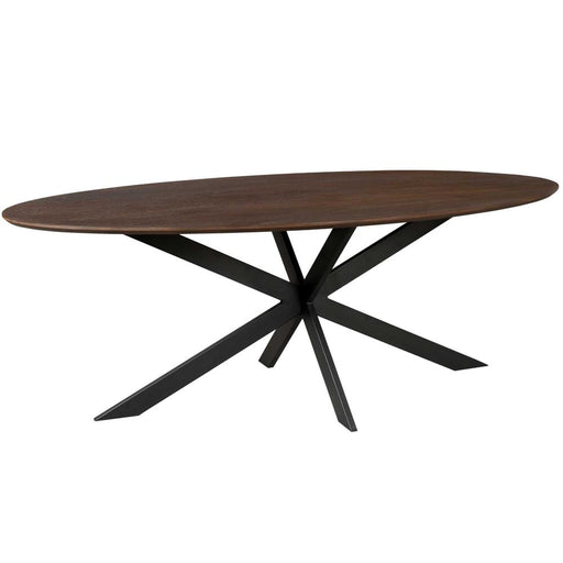 Eiken eettafel Ferris - Ovaal 210 cm - Bruin-Eettafels-Starfurn
