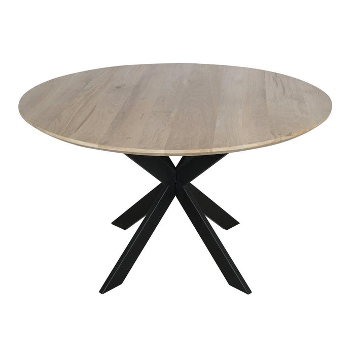 Eiken eettafel Ferris - Rond 110 cm - Naturel-Eettafels-Starfurn