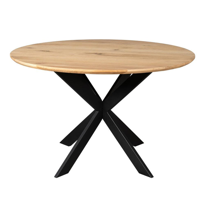 Eiken eettafel Ferris - Rond 130 cm - Naturel-Eettafels-Starfurn