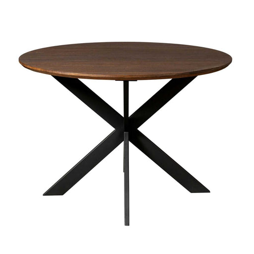 Eiken eettafel Ferris - Rond 150 cm - Bruin-Eettafels-Starfurn
