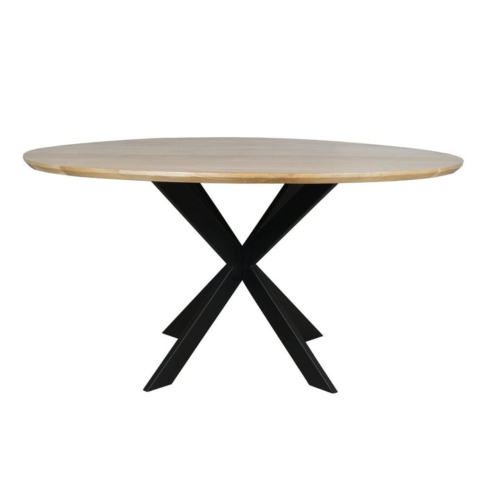 Eiken eettafel Ferris - Rond 150 cm - Naturel-Eettafels-Starfurn