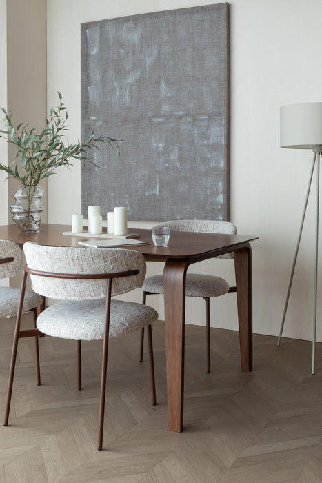Eettafel Table Walnut veneer, Rubber wood Bruin 90x160, sfeerbeeld 8