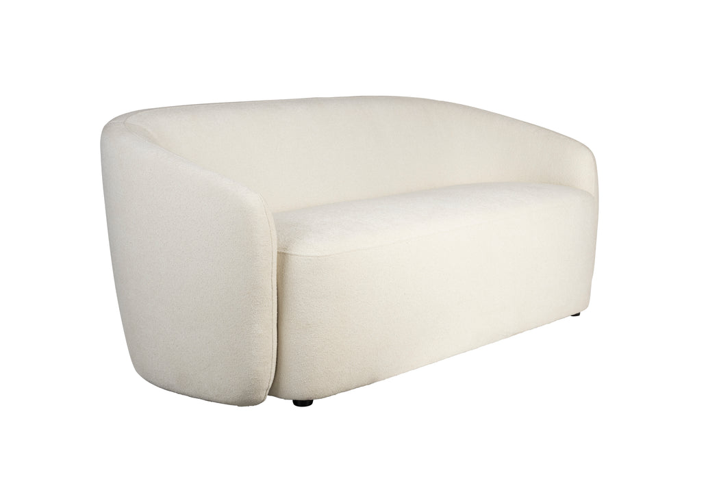 Fauteuil 2-Zitsbanken Sofa Len Polyester, Pine hout Wit 87x181 cm-Fauteuils-Creating Home