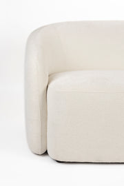 Fauteuil 2-Zitsbanken Sofa Len Polyester, Pine hout Wit 87x181 cm-Fauteuils-Creating Home
