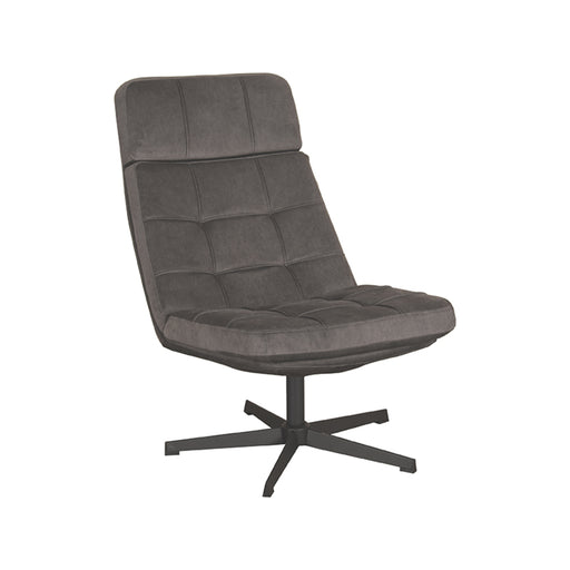 Fauteuil Alvar Antraciet Velvet Excl. Hocker 53x57x83 cm-Fauteuils-LABEL51