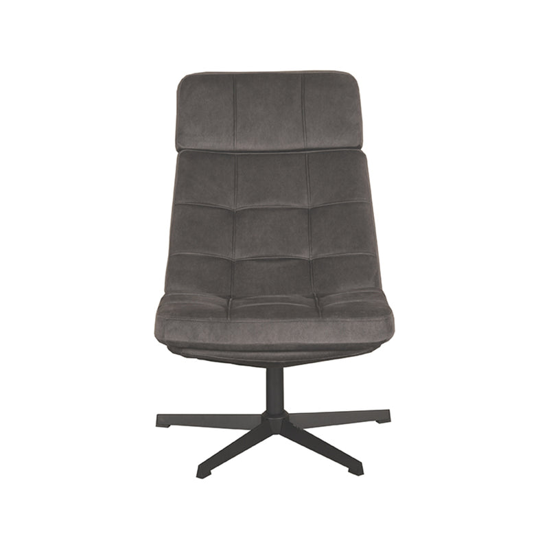 Fauteuil Alvar Antraciet Velvet Excl. Hocker 53x57x83 cm-Fauteuils-LABEL51