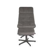Fauteuil Alvar Antraciet Velvet Incl. Hocker 53x57x83 cm-Fauteuils-LABEL51