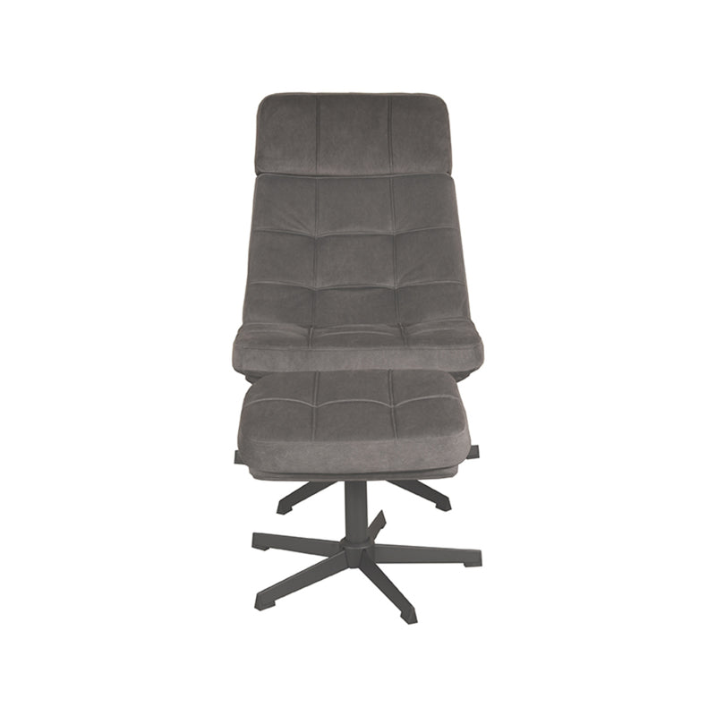 Fauteuil Alvar Antraciet Velvet Incl. Hocker 53x57x83 cm-Fauteuils-LABEL51