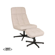 Fauteuil Alvar Naturel Boucle Incl. Hocker 53x57x83 cm-Fauteuils-LABEL51