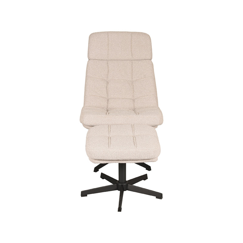 Fauteuil Alvar Naturel Boucle Incl. Hocker 53x57x83 cm-Fauteuils-LABEL51