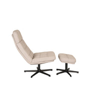 Fauteuil Alvar Naturel Boucle Incl. Hocker 53x57x83 cm-Fauteuils-LABEL51