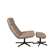 Fauteuil Alvar Taupe Kunstleder Incl. Hocker 53x57x83 cm-Fauteuils-LABEL51