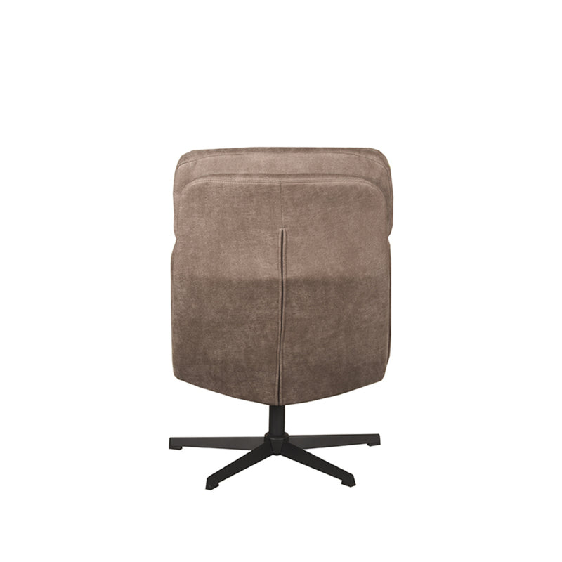 Fauteuil Alvar Taupe Kunstleder Incl. Hocker 53x57x83 cm-Fauteuils-LABEL51