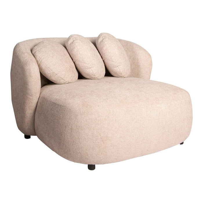 Fauteuil Aphrodite Polyester Crème 116x122 cm Lichtgrijs-Fauteuils-PTMD