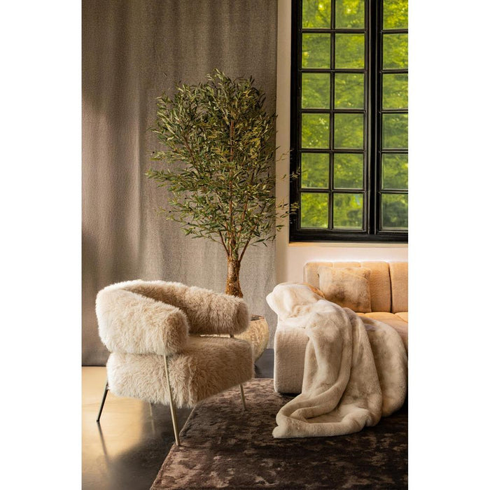 Fauteuil Base Polyester Crème 721466-Fauteuils-PTMD