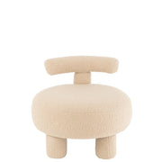 Fauteuil Beige Mdf Rond 52 cm 52x52x49 cm-Krukken-J-Line