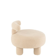 Fauteuil Beige Mdf Rond 52 cm 52x52x49 cm-Krukken-J-Line