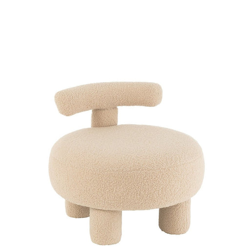 Fauteuil Beige Mdf Rond 52 cm 52x52x49 cm-Krukken-J-Line