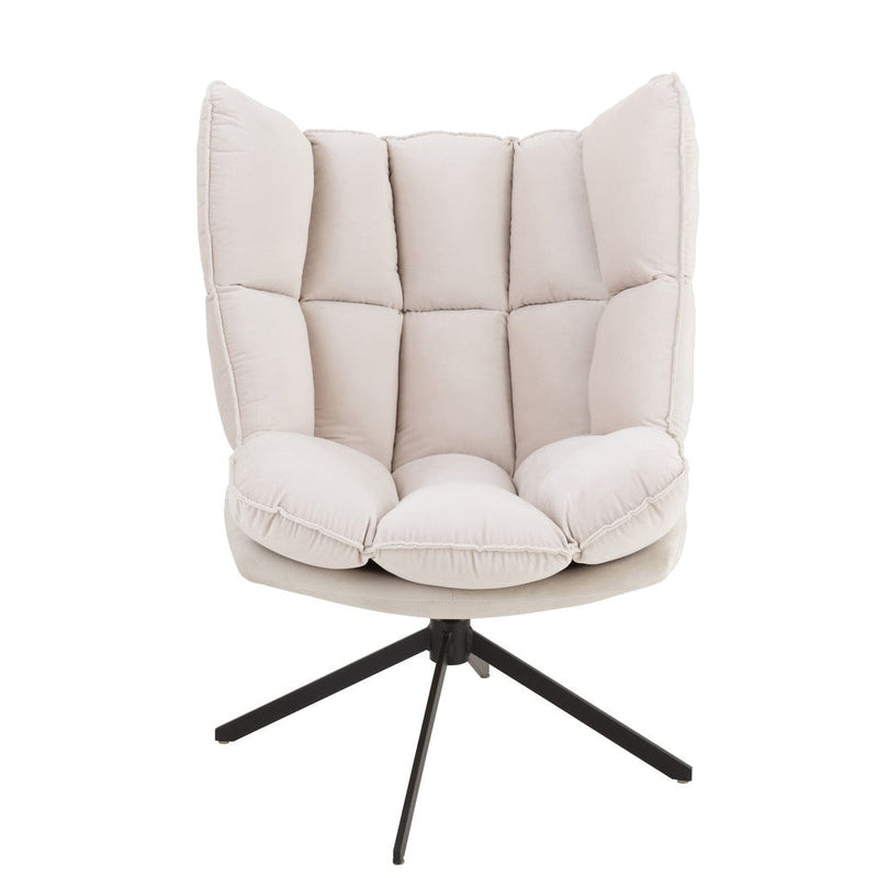 Fauteuil Beige Polyester 73 cm 73x78x92 cm-Kussens-J-Line