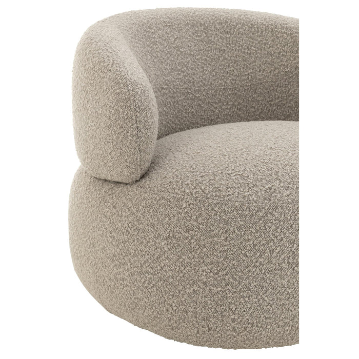 Fauteuil Beige Schuim Rond 85 cm 85x82x72.5 cm-Fauteuils-J-Line
