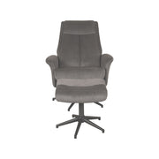 Fauteuil Bergen Naturel Velvet Incl. Hocker 77x76x105 cm-Fauteuils-LABEL51