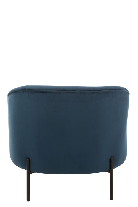 Fauteuil Blauw Schuim Rond 67 cm 67x71x66 cm-Fauteuils-J-Line