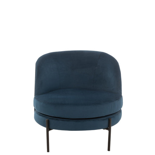 Fauteuil Blauw Schuim Rond 67 cm 67x71x66 cm-Fauteuils-J-Line